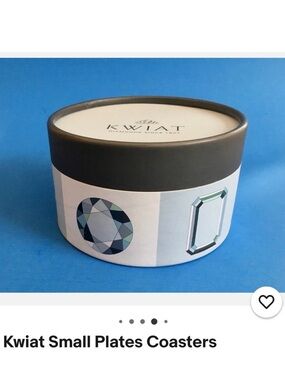 Kwiat Ceramic Small Plates
Coasters Set - White and Blue - Diamond Shapes, NWT